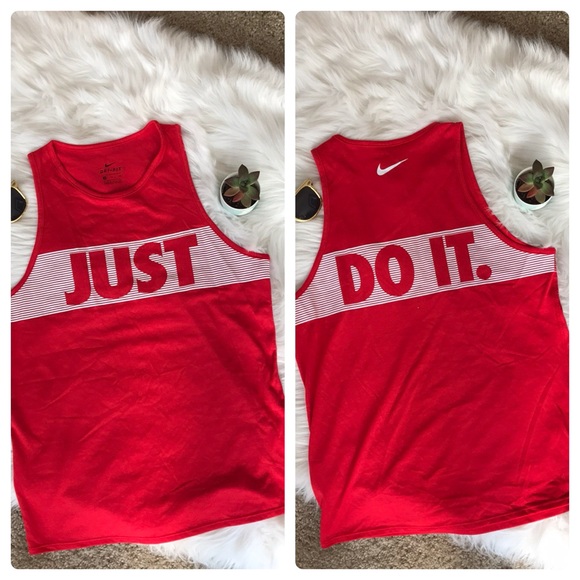Nike Tops - Nike red “Just Do It” tank